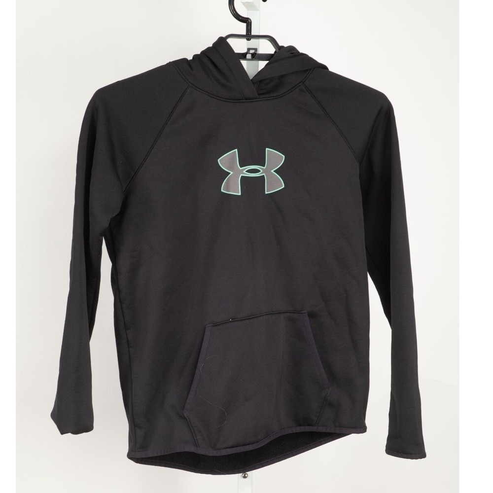 Under Armour ColdGear Hoodie Mens Medium Black 1288356-002 Pullover Thumbholes